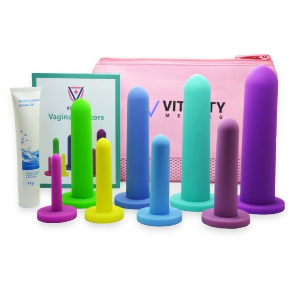8-piece silicone vaginal dilator set for vaginismus and pelvic pain relief